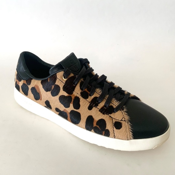 Cole Haan GrandPro tennis sneaker Lace Up Low-Top Leopard Cheetah Animal Print 8 - Picture 14 of 16